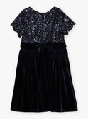 Midnight blue velvet and sequined dress GLYTOLETTE / 23H2PFN1ROB070