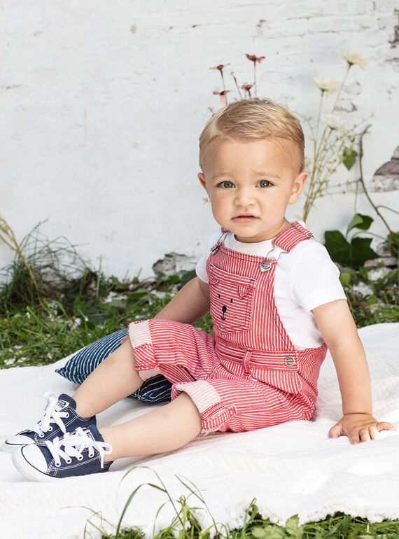 Baby boy striped twill overalls BABERLIN / 21H1BG11SAL050