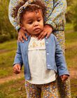 Off white blouse with leggings and floral headband 23E1BF81ENS001