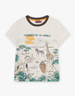 Beige t-shirt with jungle pattern child boy CEVIRAGE / 22E3PG92TMC009