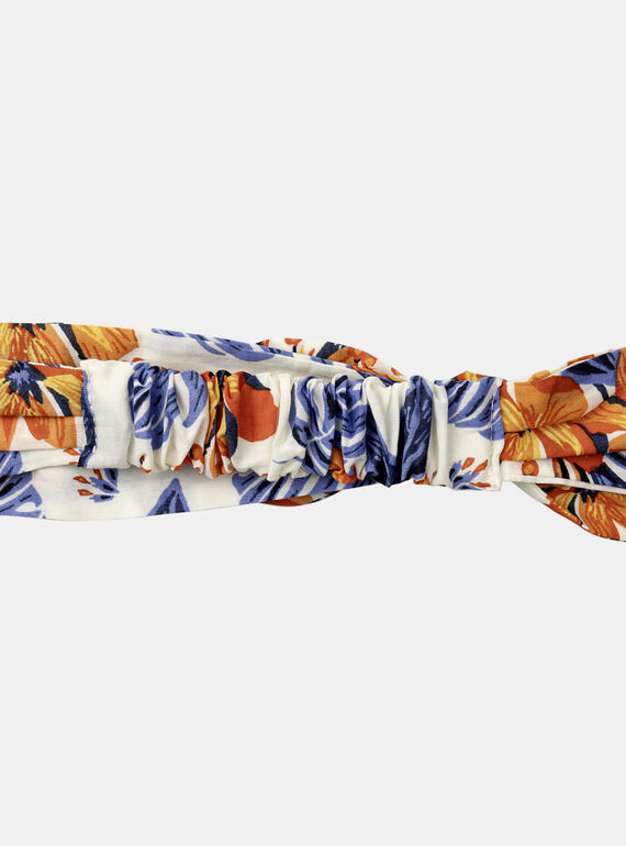 White headband with multicoloured flowers and fish print KAZELIE / 24E4BFS1BAN001