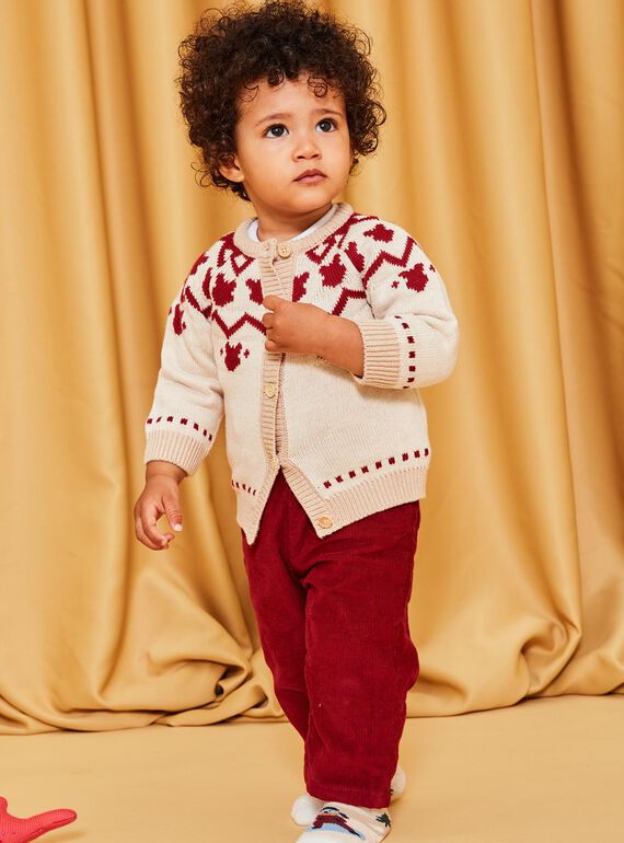 Red and beige knit cardigan DAPIERRE / 22H1BGX1GILF512