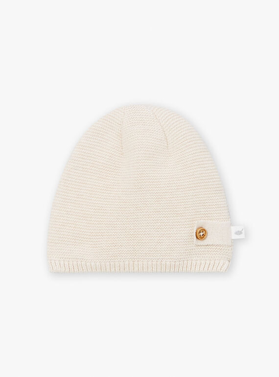 Ecru mottled wool and cotton baby beanie LOAY / 24H0AM21BON006