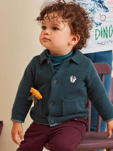 Baby boy duck green vest with collar BAVERNON / 21H1BGQ1GIL714