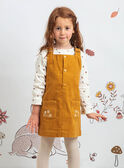 Girl's camel embroidered dress-salopette BUCHETTE / 21H2PFJ1CHS804