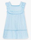 Child girl azure floral print dress CHYVOETTEX / 22E2PFW1ROBC201