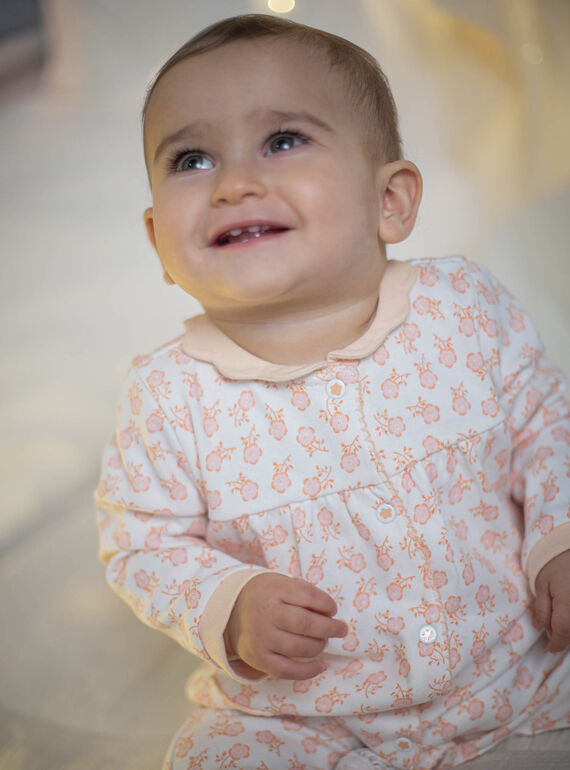 Baby girl floral print romper and socks CEGENNY / 22E5BF51GRE001