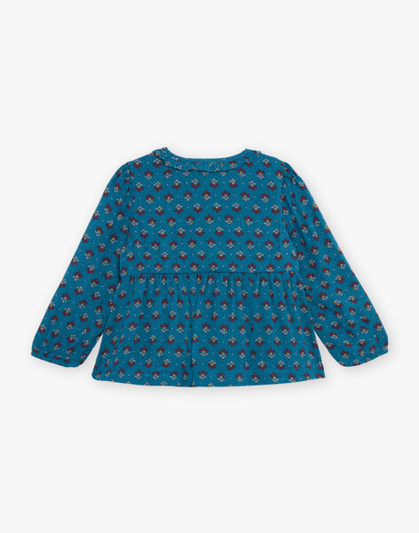 Duck blue blouse with floral print DAMELODIE / 22H1BFU1CHE714