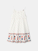 White crepon dress with multicoloured embroidery KLOBROETTE / 24E2PFS2RBS001