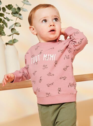 Vintage pink sweatshirt with animal print Vintage pink sweatshirt with animal print FAGETIENNE / 23E1BGD2SWED332