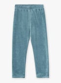 Blue velvet pyjama set with stripe print KUINOAGE / 24E5PG51PYJ001
