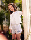 Child girl ecru knitted cardigan with flower embroidery CYACADETTE / 22E2PFK1CAR001