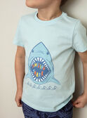 Blue T-shirt with shark pattern ZUZAGE1 / 21E3PGL3TMC614