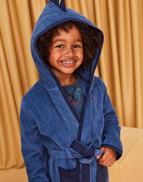 Blue terry cloth bathrobe with hood DEPEIGNAGE / 22H5PG21PEIC203