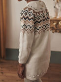 Ecru sweater dress with jacquard pattern GLIJAETTE / 23H2PFR3ROB001