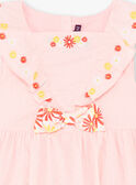 Girl's pink sleeveless embroidered dress TAYEKETTE / 20E2PFZ5ROB312