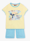 Blue and yellow pyjamas with crocodile print child boy CAPLAGE / 22E5PG51PYJB113
