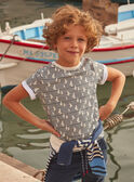 Nautical Striped T-shirt with Sailboat Motifs KEBOTAGE / 24E3PG41TMC009
