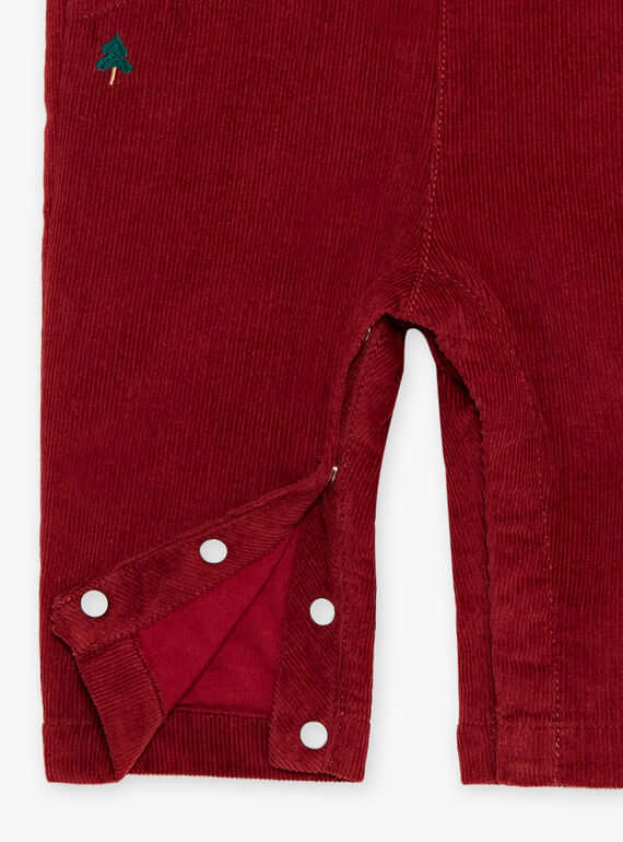 Red corduroy long jumpsuit DAPAULIN / 22H1BGX1SALF512