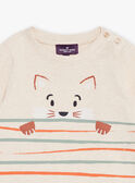 Long-sleeved beige mottled t-shirt with fox motif GABRUCE / 23H1BG71TMLA011