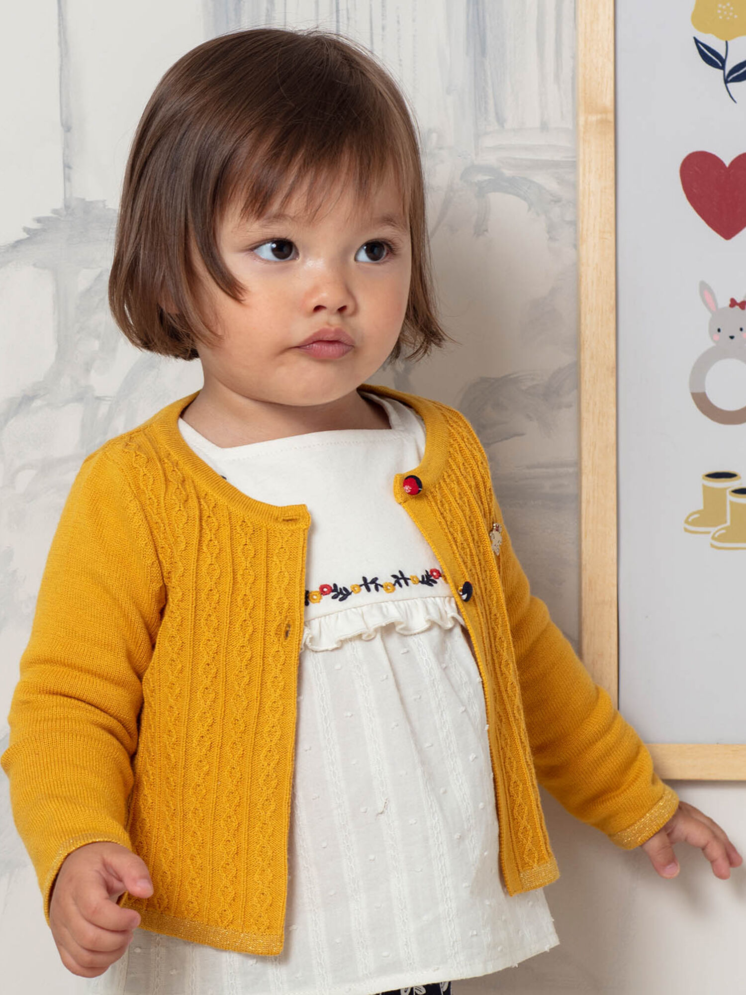 Baby girl mustard cardigan discount