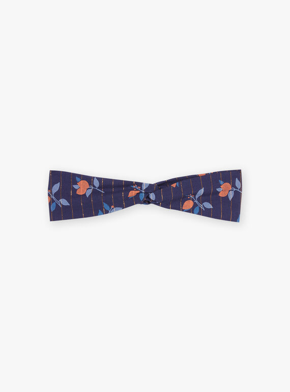 Navy blue headband with floral print FAZOLI / 23E4BFR1BAN070