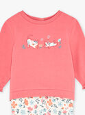 Pink pyjama set in brushed fleece KECHARLIE / 24E5BF51PYJ308
