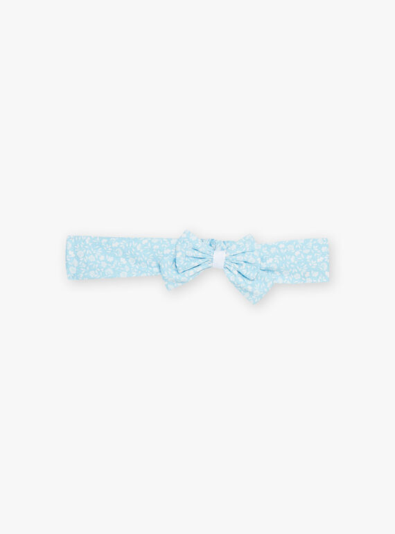 Baby girl blue floral print elastic headband CYROMANEX / 22E4BFW1BANC201