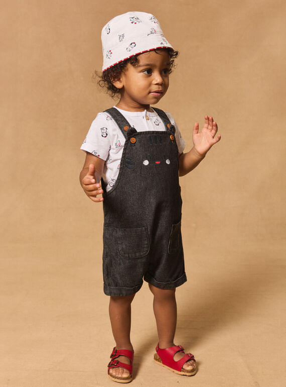 Black denim SHORT DUNGAREES MAJORAN / 25E1BGJ1SACK003