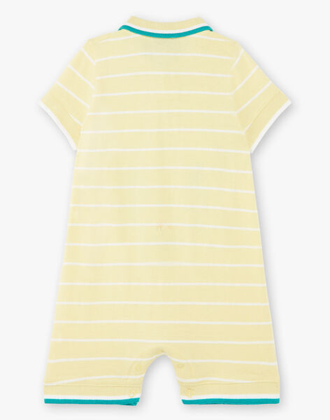 Lemon yellow striped jumpsuit baby boy ZAMATHEO / 21E1BGO1CBLB104