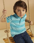 Child boy turquoise striped polo shirt CYPOLOAGE3 / 22E3PGU4POL202
