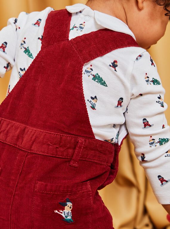 Red corduroy long jumpsuit DAPAULIN / 22H1BGX1SALF512