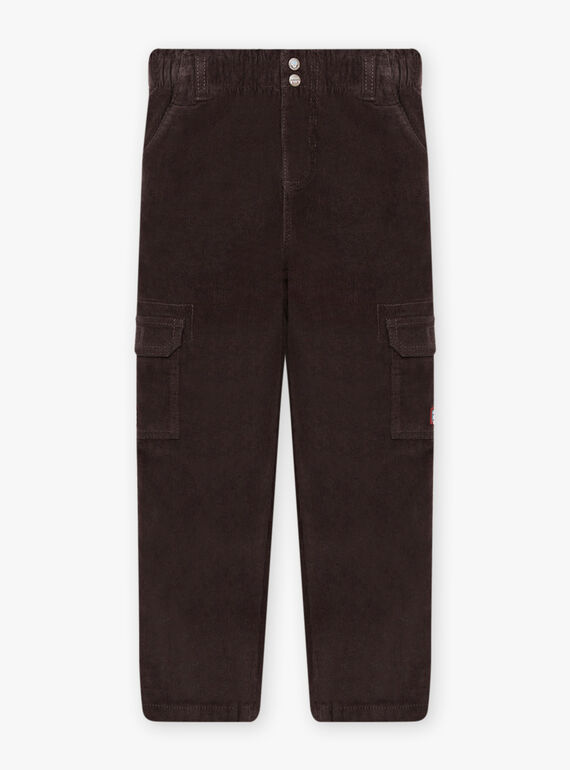 Child boy black velour multi-pocket pants BOROAGE / 21H3PGO2PAN814