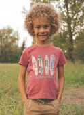 Red t-shirt with surf pattern FISURFAGE / 23E3PGD2TMC303