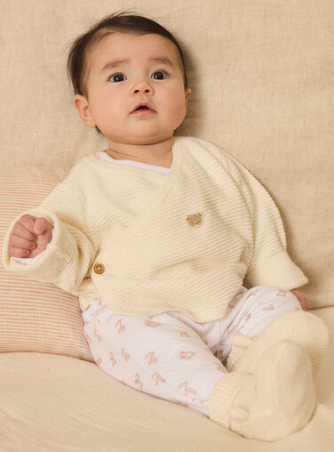 Off white KNITTED BABY CARDIGAN MOZES / 25E0NM11BTR001