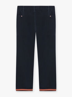 Boy's navy blue twill pants with contrasting details BUJIDAGE / 21H3PGQ2PAN070