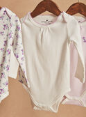 3 ecru long-sleeved bodysuits in organic cotton GENORA / 23H5BF31BDL001