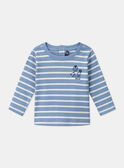 Pastel blue and ecru sailor T-shirt LADREDO / 24H1BGJ1TMLC236