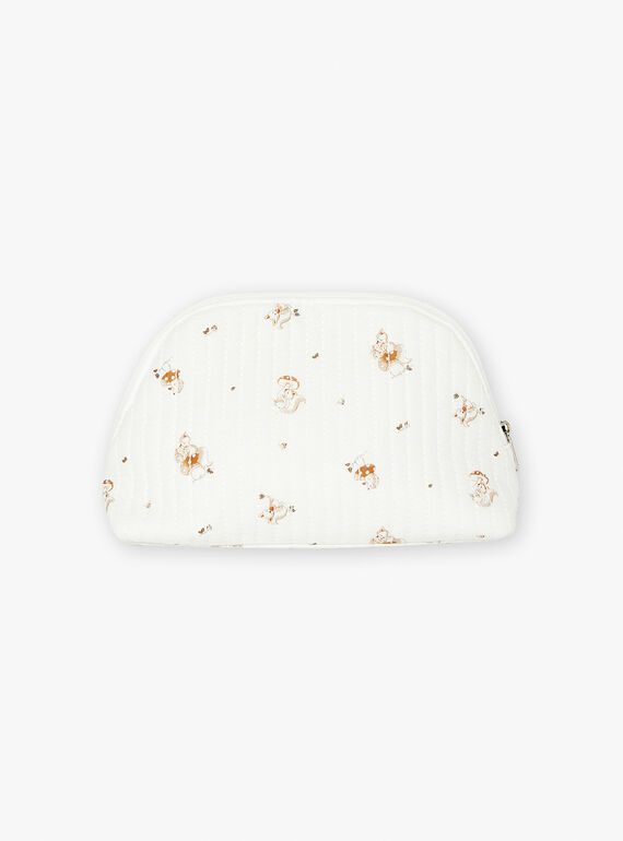 Ecru poplin pouch with forest animal print LOADEN / 24H0AM11ACD001
