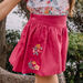 Fuchsia pink flower print shorts