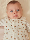 Ecru velvet romper and vest in organic cotton and recycled polyester GONDRICE / 23H0NMB1ENS001