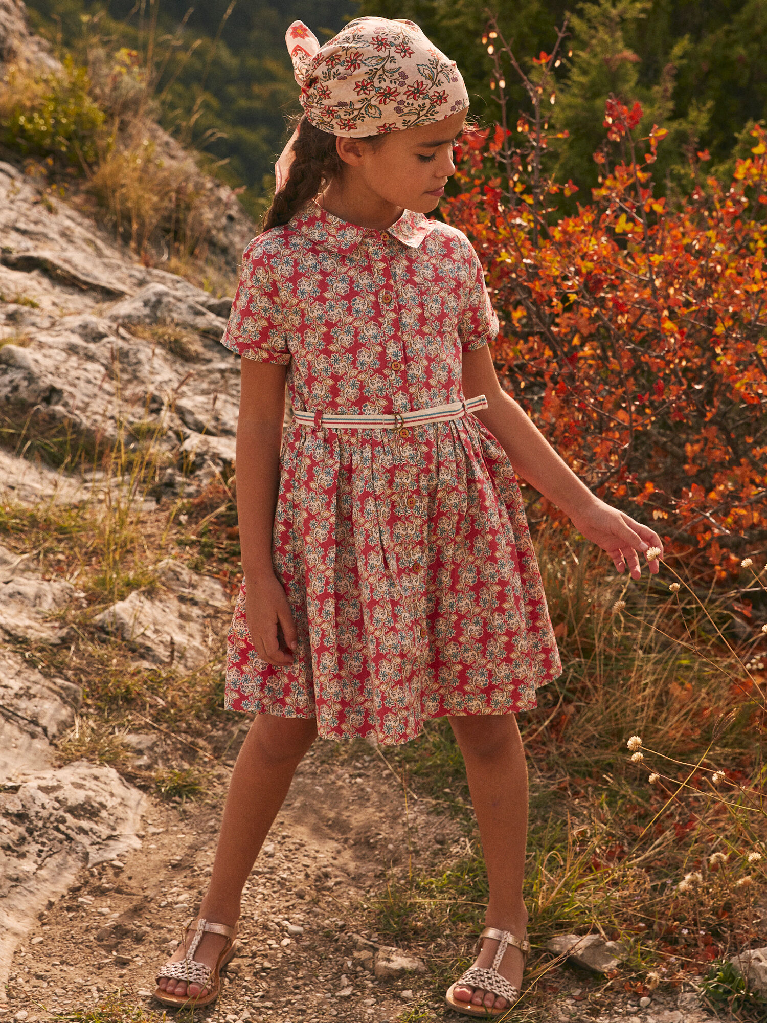 Floral satin shirt dress sale