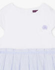 Child girl lavender striped two-tone dress CLUDRETTE / 22E2PF13ROB001