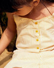 Child girl yellow mimosa stripes jumpsuit 22E2PFN1SACB115