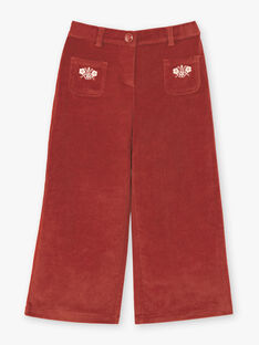 Girl's dark red wide-leg pants BUBLETTE / 21H2PFJ1PAN821