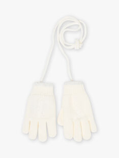 Girl's ecru knitted gloves BLOZIMETTE / 21H4PFE2GAN001