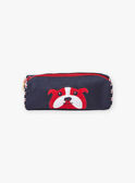 Navy blue pencil case with bulldog design for boys BETROSAGE / 21H4PG51TRO070