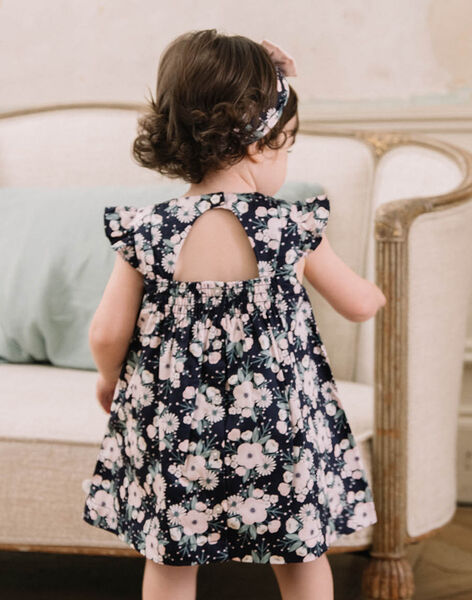 Baby girl floral print formal dress and bloomer CAJUNE / 22E1BFH1CHSD302