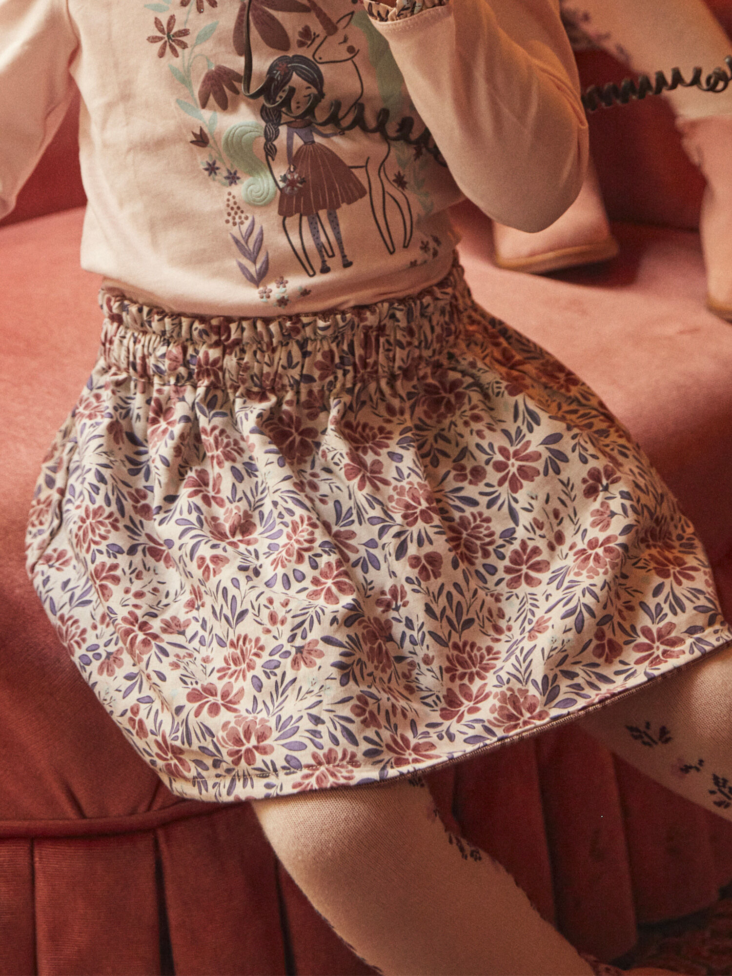 Reversible beige skirt Girl Sergent Major