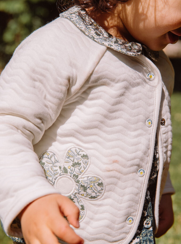 Reversible ecru cardigan in tubique GACOLINE / 23H1BF81CAR001